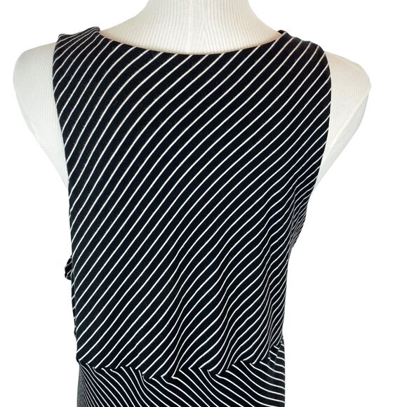 Athleta Santorini mixed stripe sleeveless modal dress 2XL stretch A-line - Picture 4 of 10